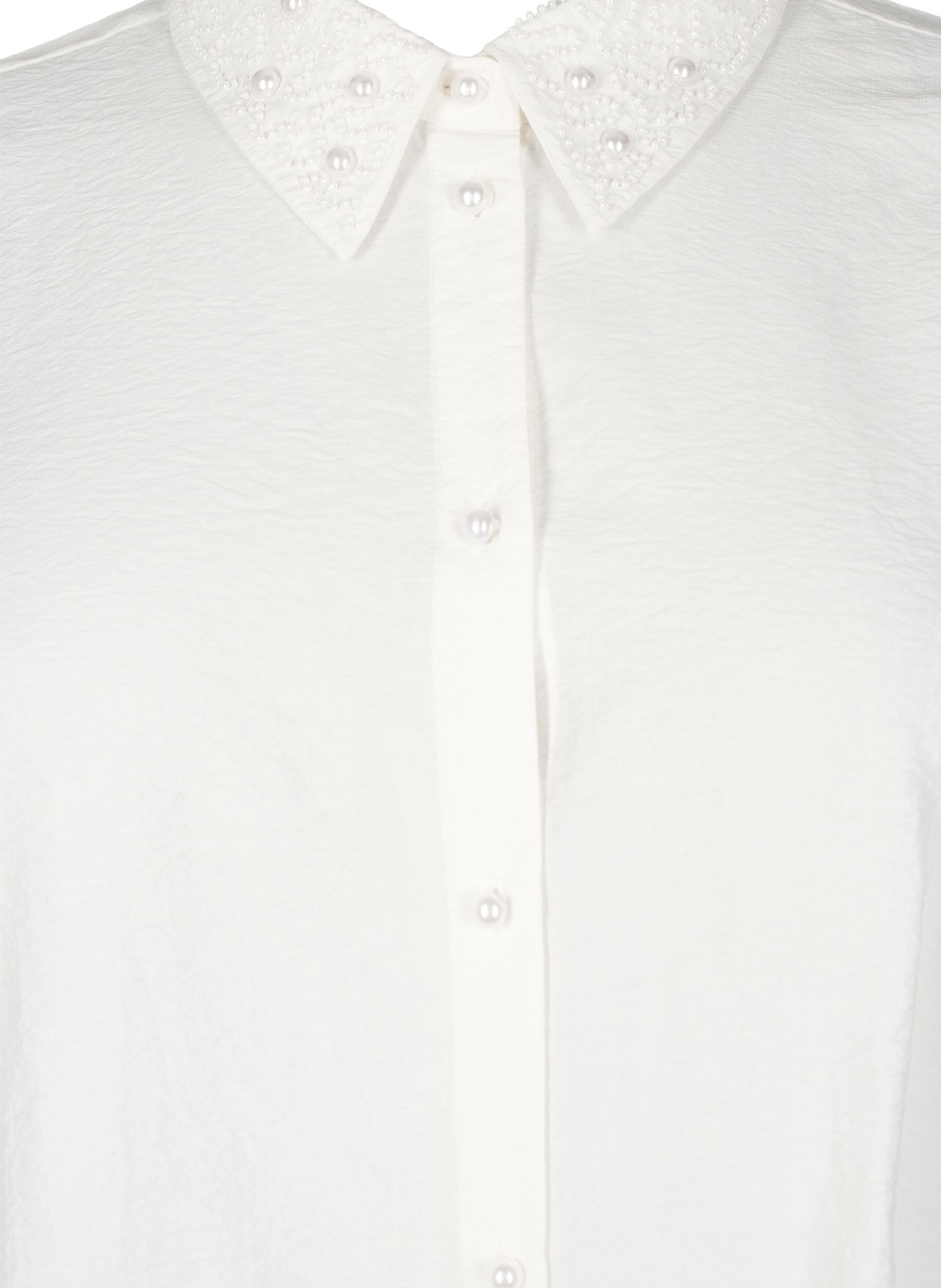 Zizzi Hemd mit Perlen, Snow White, Packshot image number 2