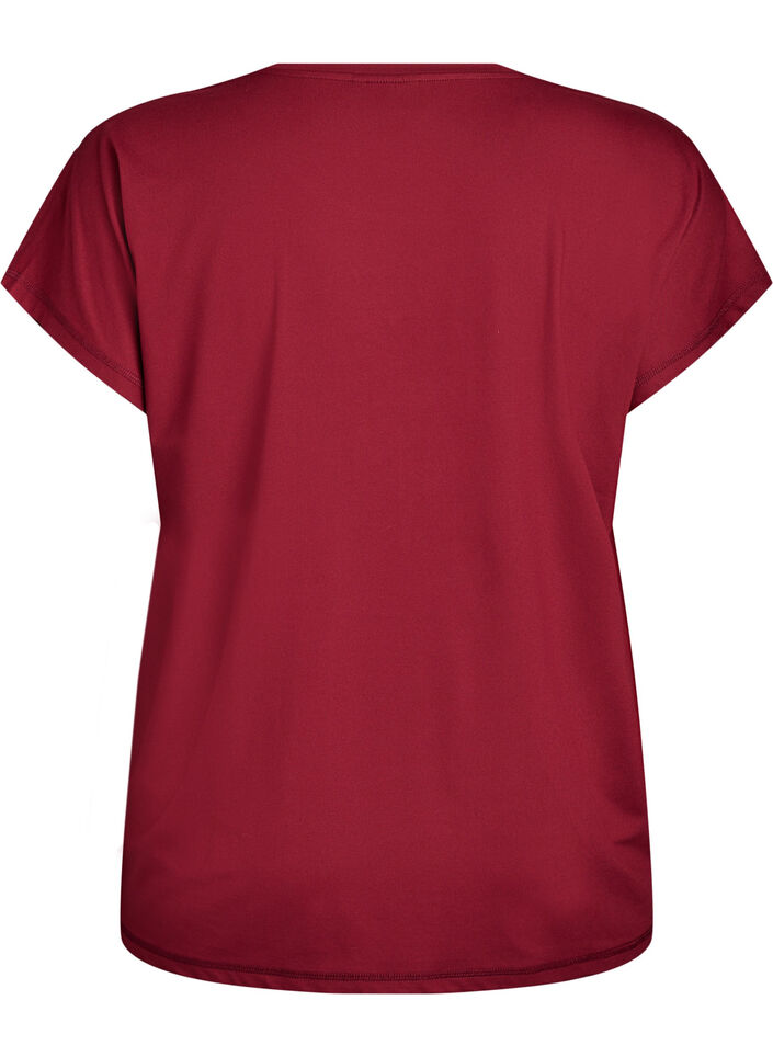 Einfarbiges Trainings-T-Shirt, Rot, Packshot image number 1