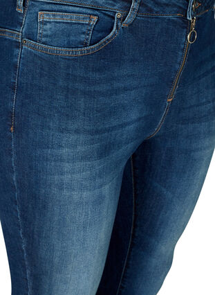 Cropped Nille Jeans mit coolen Fransensäumen, Blue denim, Packshot image number 2