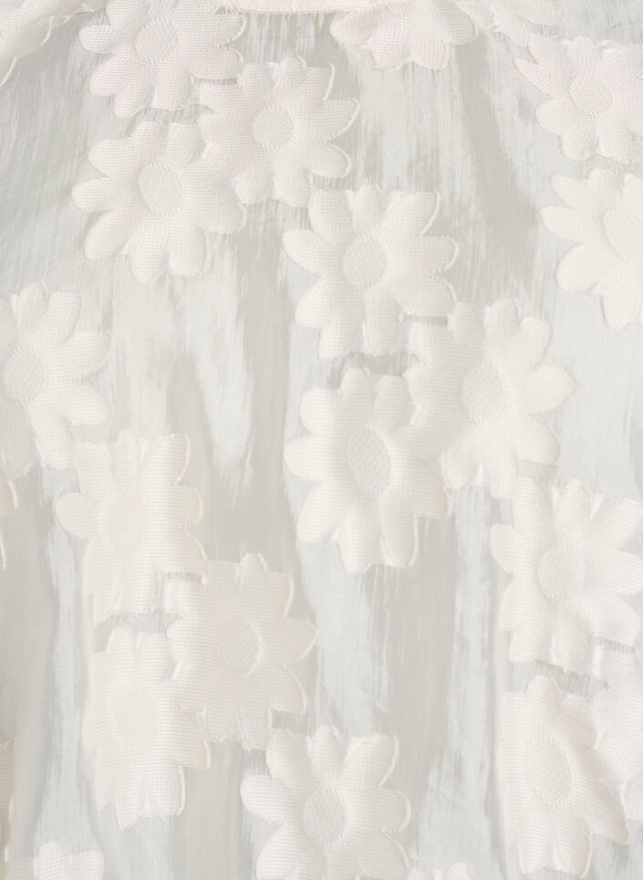 &Auml;rmelloses Top aus Jacquard mit floraler Textur, Vanille, Packshot