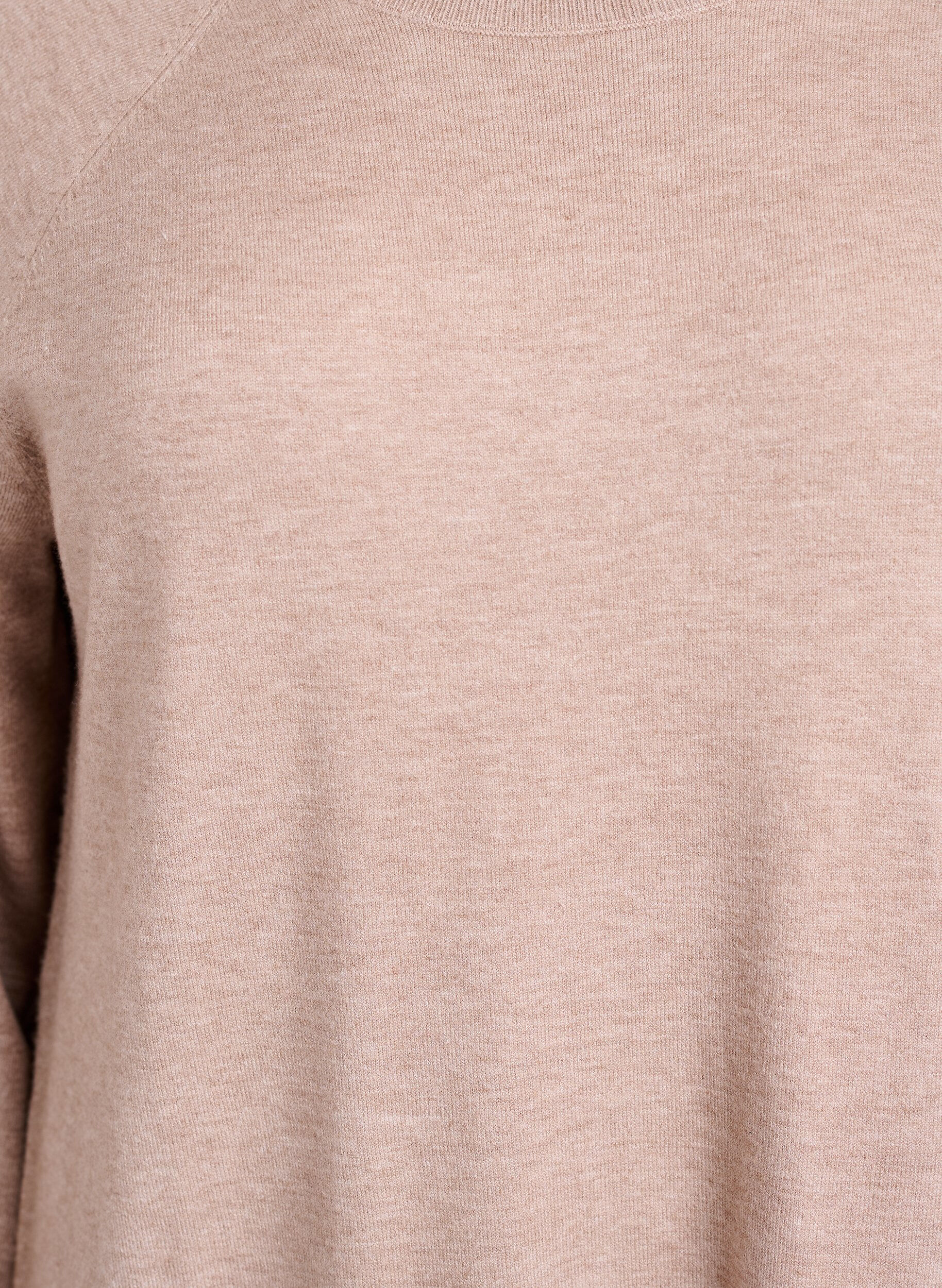 Zizzi Kurzes Strickkleid mit Raglan&auml;rmeln, Beige, Packshot image number 2