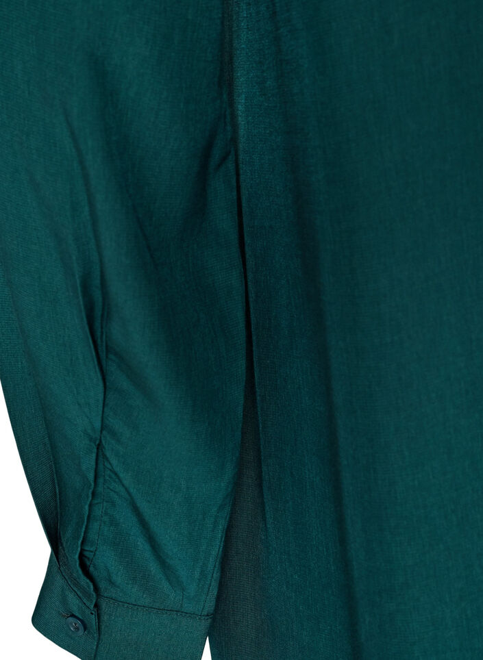 Kurzes Hemdblusenkleid mit R&uuml;schenvolant, Gr&uuml;n, Packshot image number 3