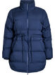 Mittellange Pufferjacke mit verstellbarer Taille, Blau, Packshot image number 0