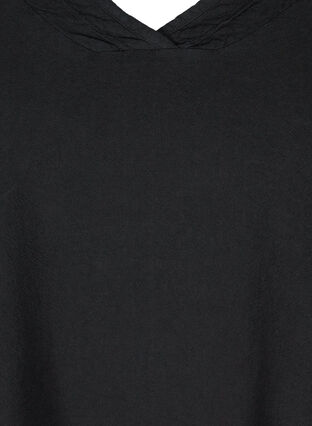 Kurzarm Bluse aus Baumwolle, Black, Packshot image number 2