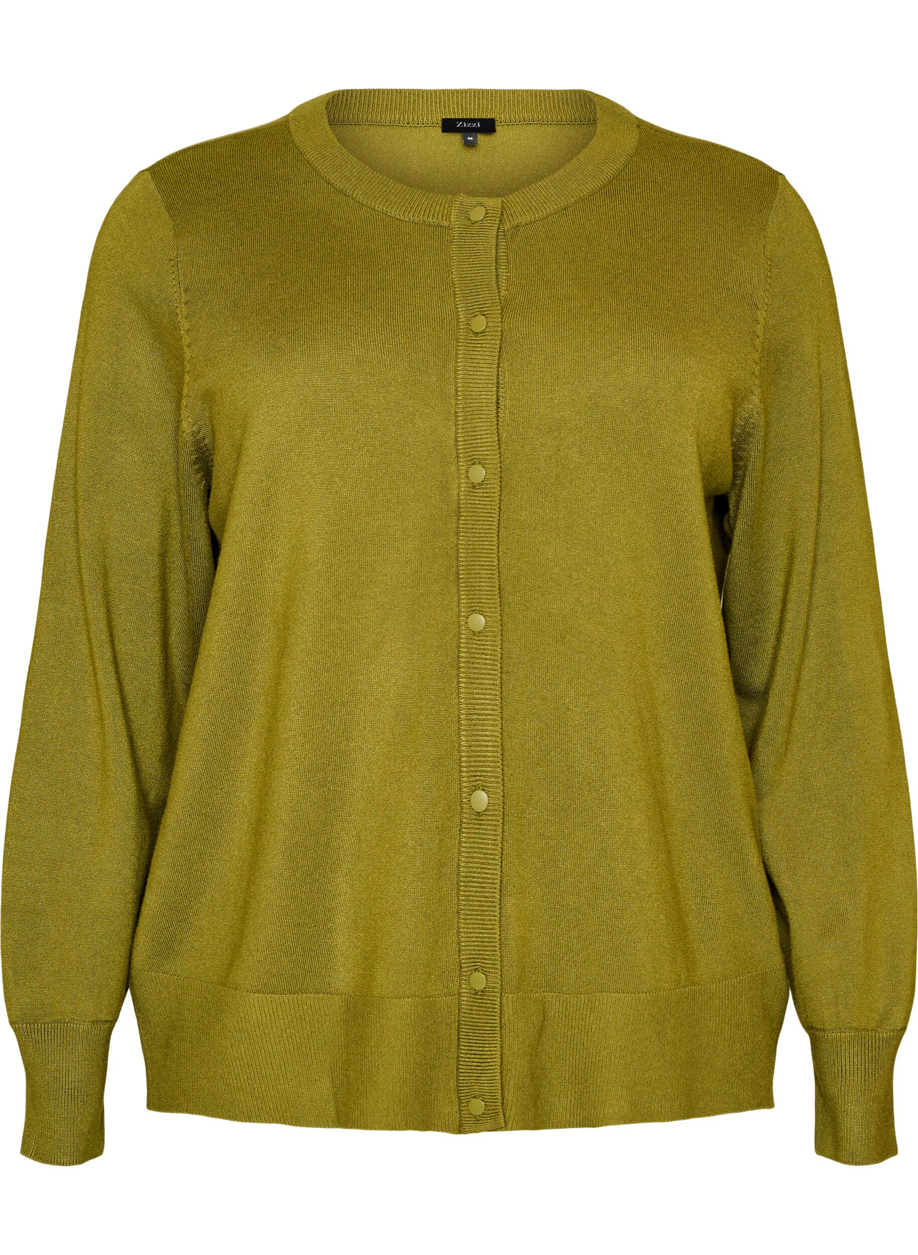 ZizziStrickjacke mit Rundhalsausschnitt und Kn&ouml;pfen, Gr&uuml;n, Packshot image number 0