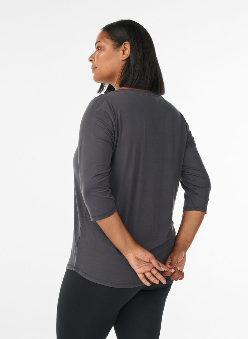 Trainingsshirt mit 3/4-&Auml;rmeln, Grau, Model image number 2