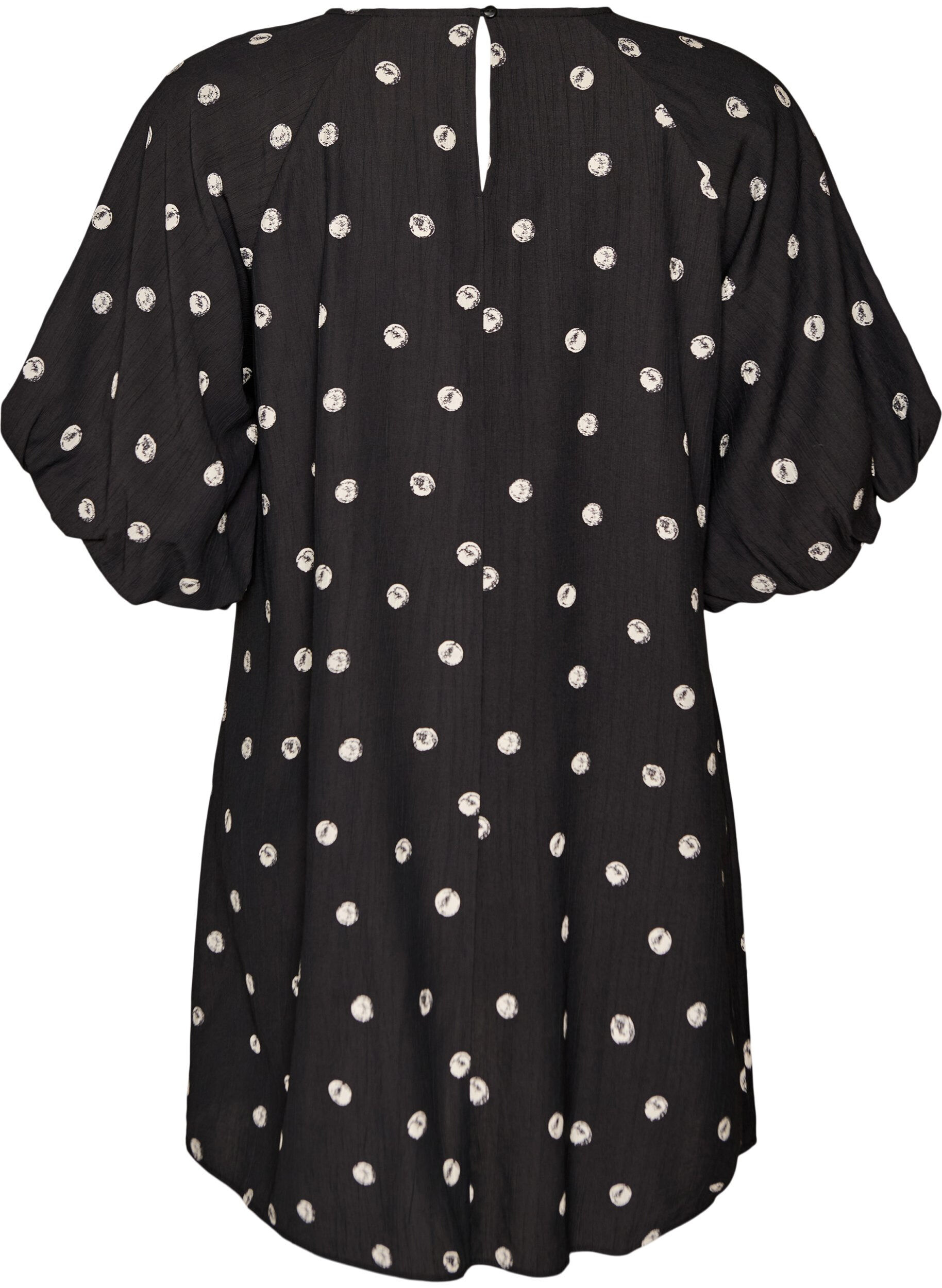 Zizzi Kurzes Kleid aus Viskose mit Ballon&auml;rmeln, 9990, Packshot image number 1