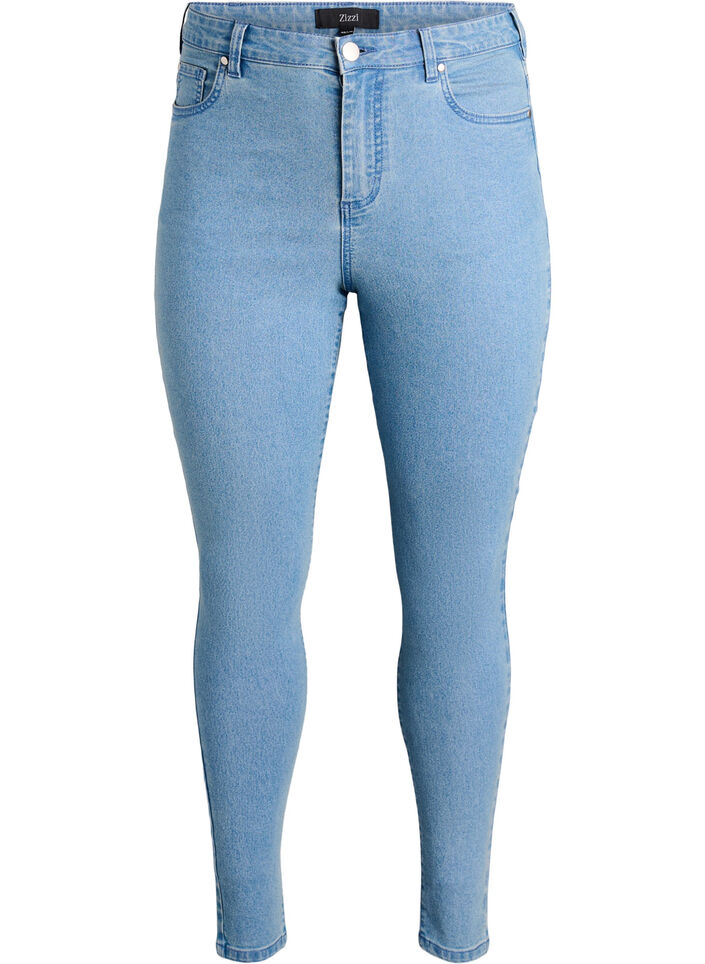 Amy Super Slim Fit Jeans mit hoher Taille, Blau, Packshot image number 0