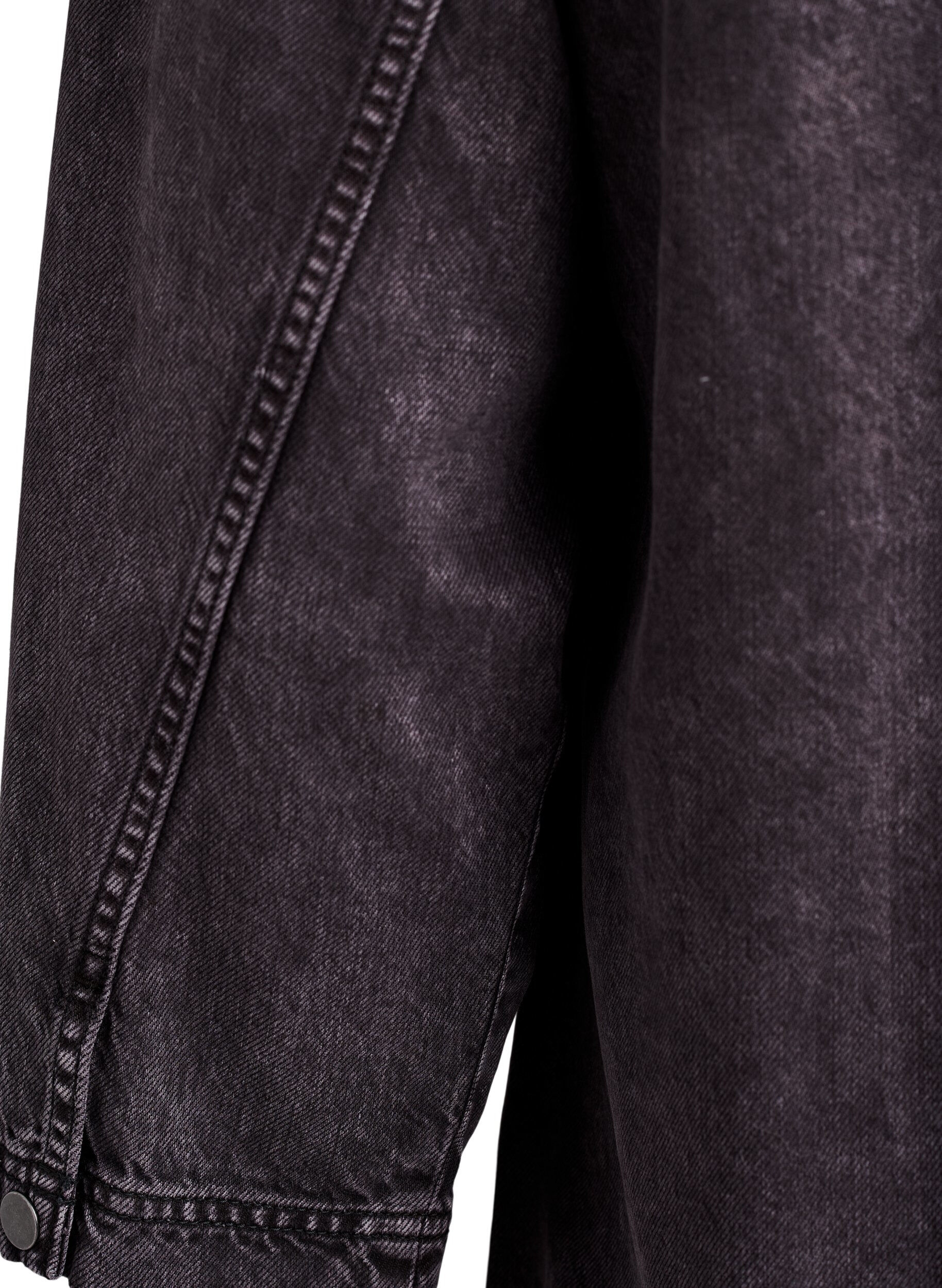 Zizzi Lockeres Denimhemd mit 3/4-&Auml;rmeln, Grau, Packshot image number 3