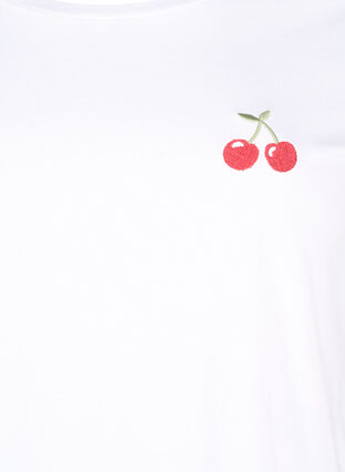 T-Shirt aus Baumwolle mit aufgestickter Kirsche, B.White CherryEMB., Packshot image number 2