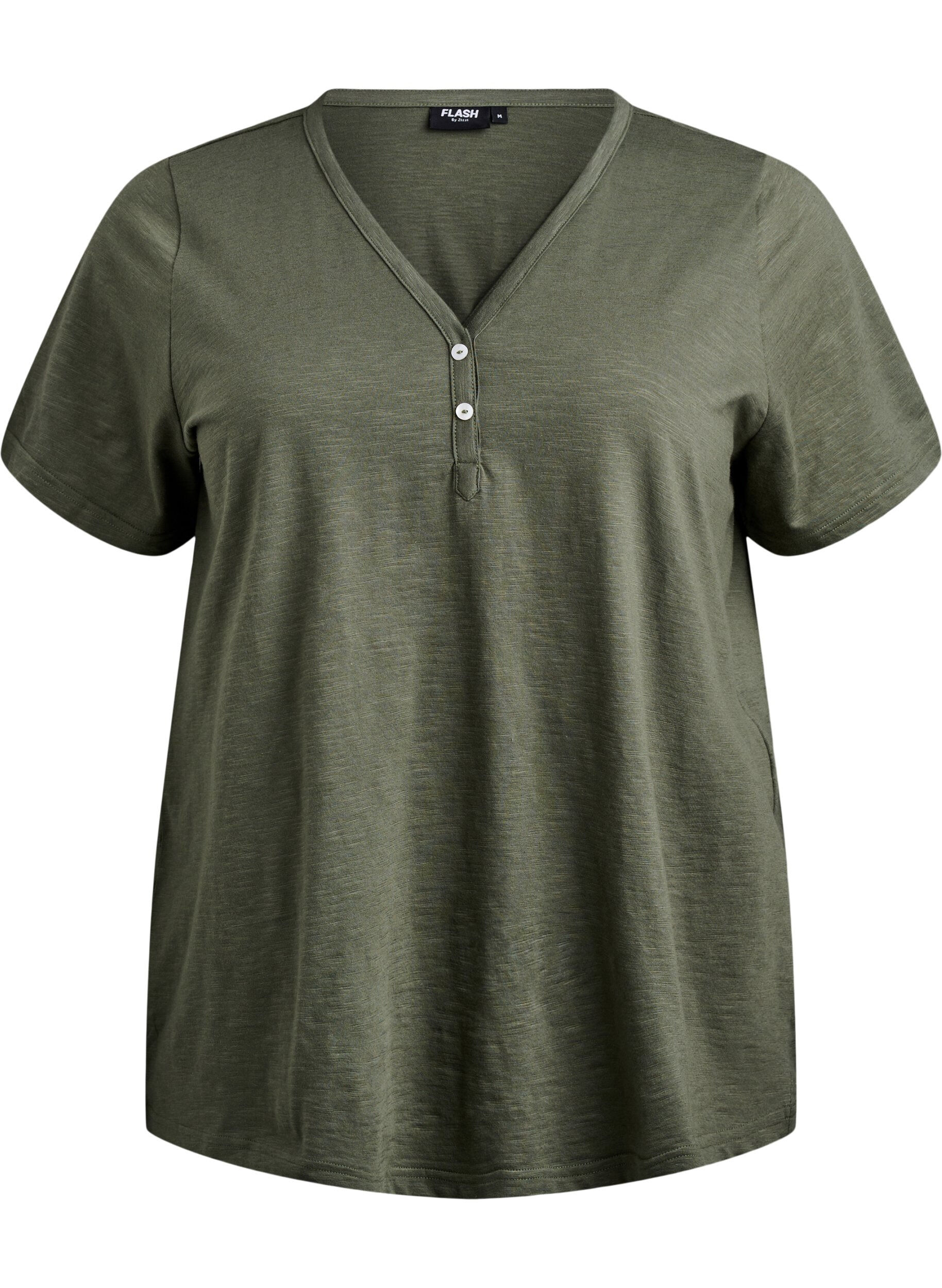 FLASH - T-Shirt mit Knopfleiste