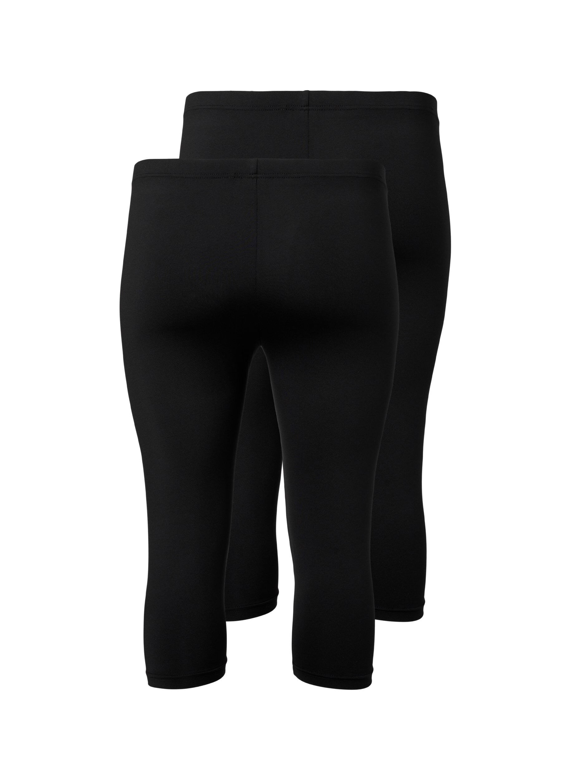 Zizzi 2-pack Leggings mit 3/4-L&auml;nge, Schwarz, Packshot image number 1