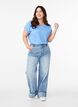 Kurz&auml;rmliges T-Shirt aus einer Baumwollmischung, Blau, Model image number 1