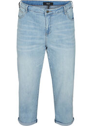 Hochgekrempelte 7/8-Jeans mit hoher Taille, Light blue denim, Packshot