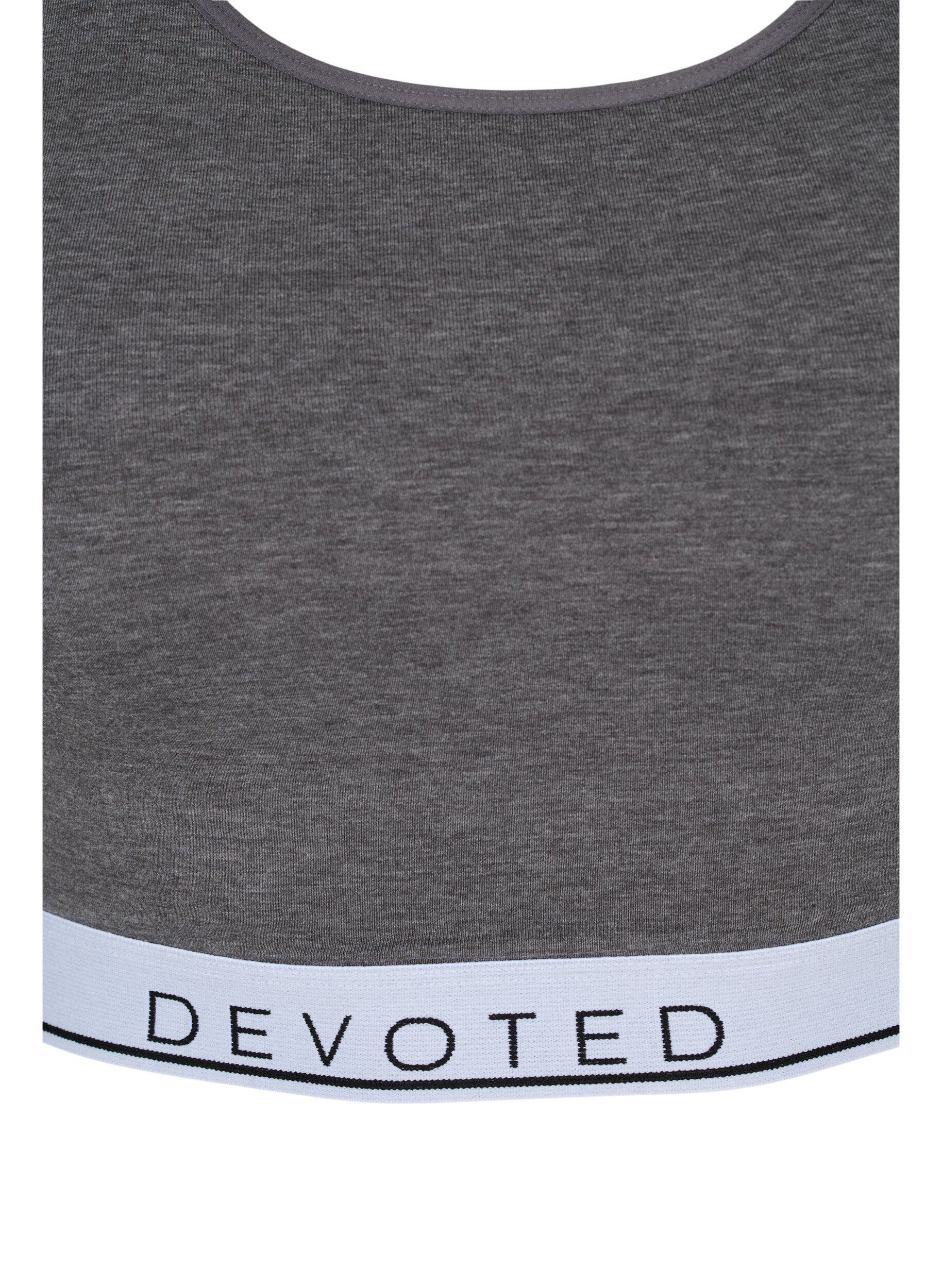 Zizzi Melierter BH mit verstellbaren Tr&auml;gern, Medium Grey Melange, Packshot image number 2