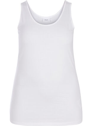 Einfarbiges basic Top aus Baumwolle, Bright White, Packshot image number 0