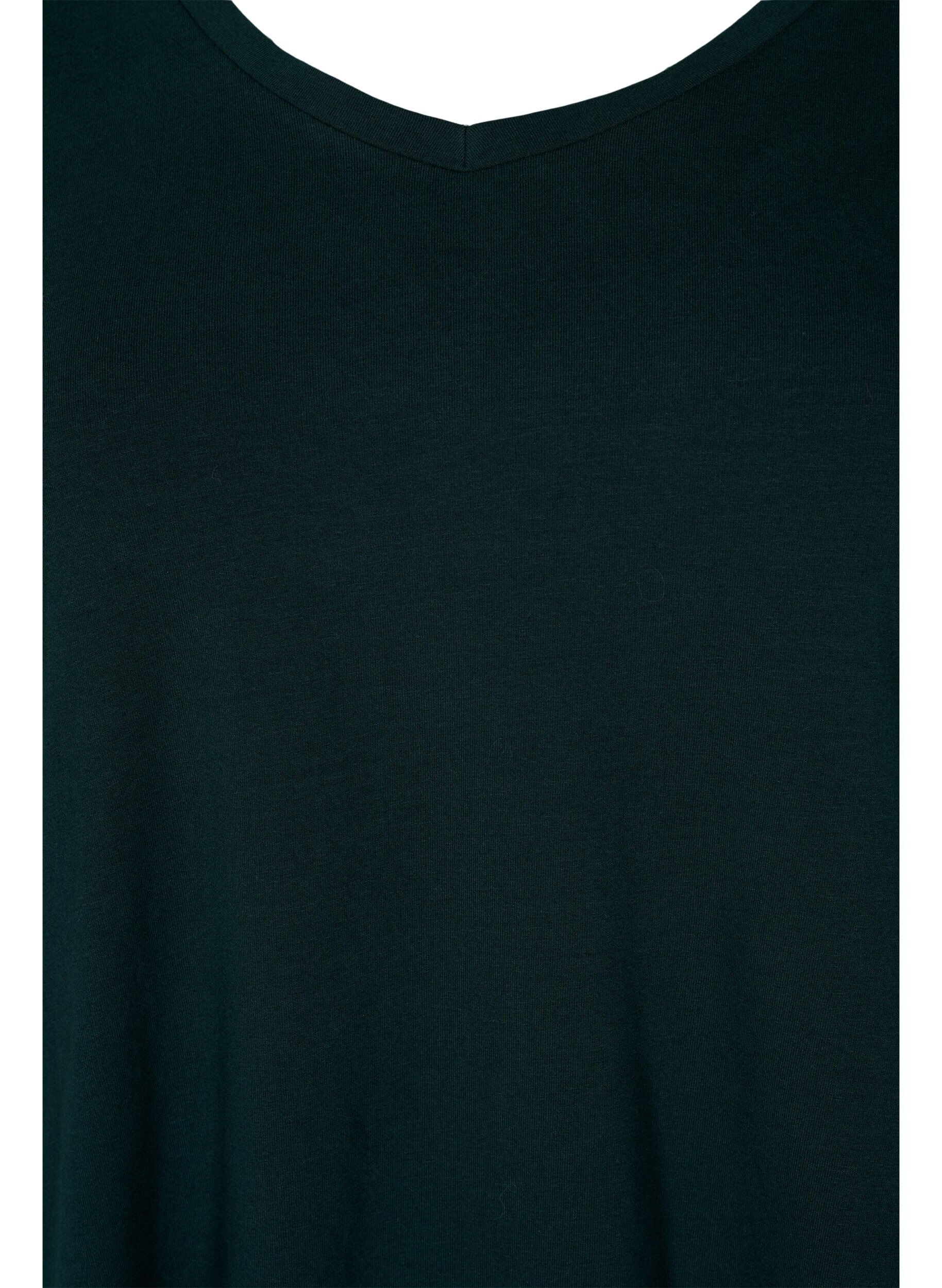 ZizziEinfarbiges basic T-Shirt aus Baumwolle, Gr&uuml;n, Packshot image number 2