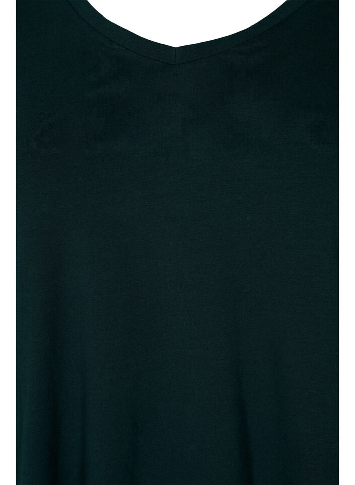 Einfarbiges basic T-Shirt aus Baumwolle, Gr&uuml;n, Packshot image number 2