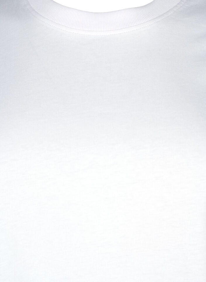 Basic-T-Shirt aus Baumwolle mit Rundhalsausschnitt, Wei&szlig;, Packshot image number 2