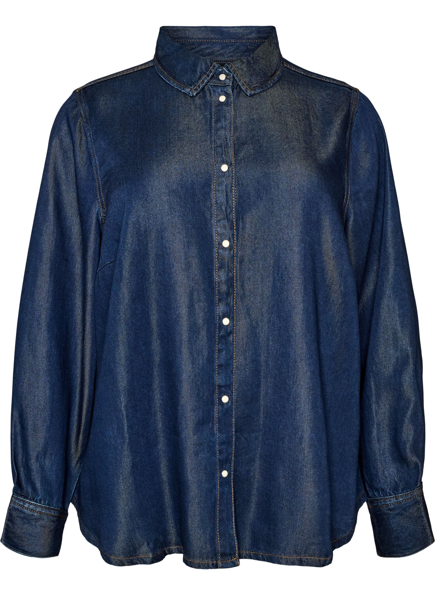 Jeanshemd aus Lyocell mit Druckkn&ouml;pfen