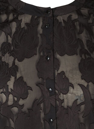 Transparente Bluse mit Muster, Black, Packshot image number 2