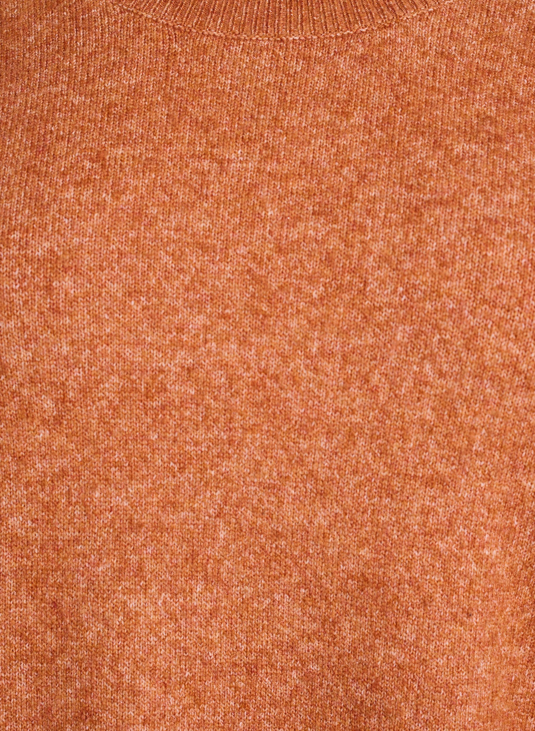 Zizzi Lockerer Strickpullover mit markanten N&auml;hten, Orange, Packshot image number 2