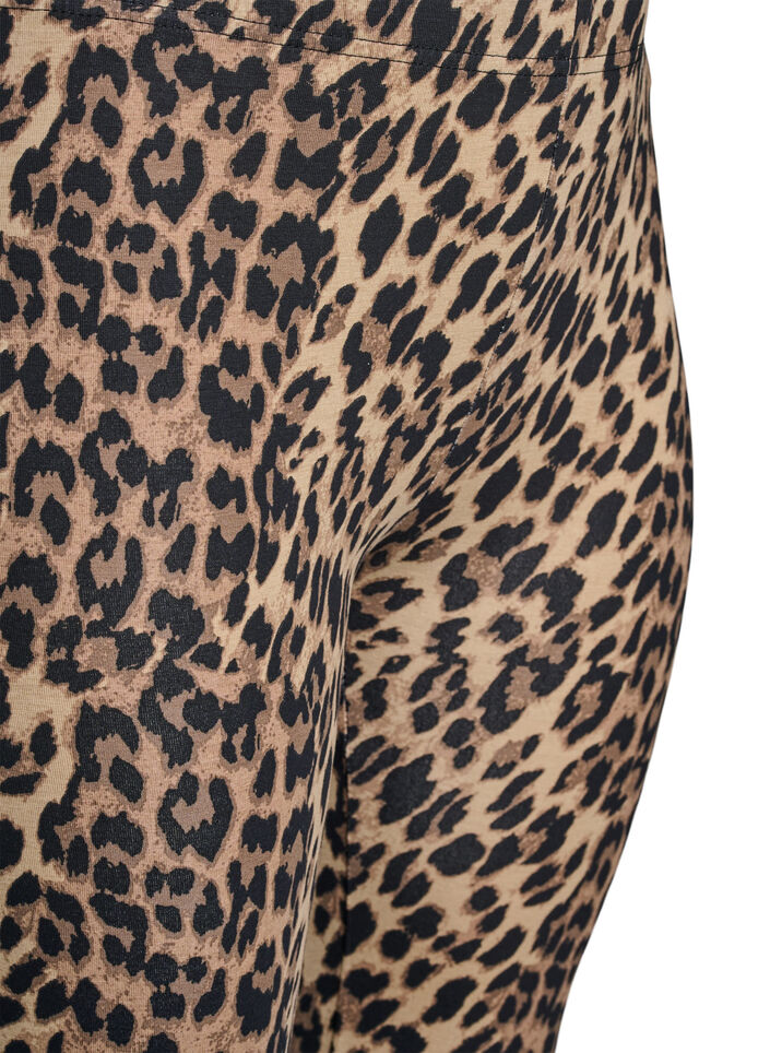 Leggings aus Viskose mit Zebraprint, Braun, Packshot image number 2
