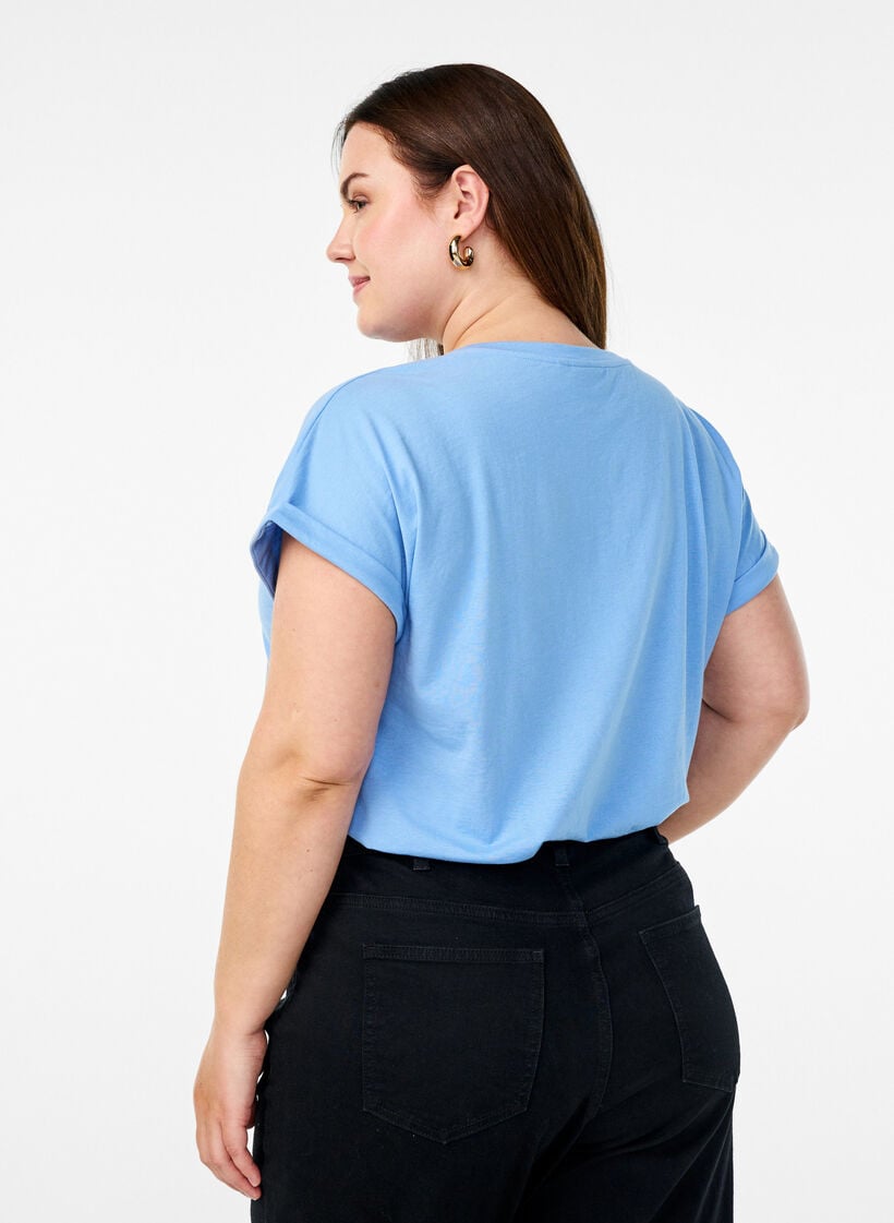 Zwei-Pack T-Shirts mit kurzen &Auml;rmeln, Blau, Model image number 2