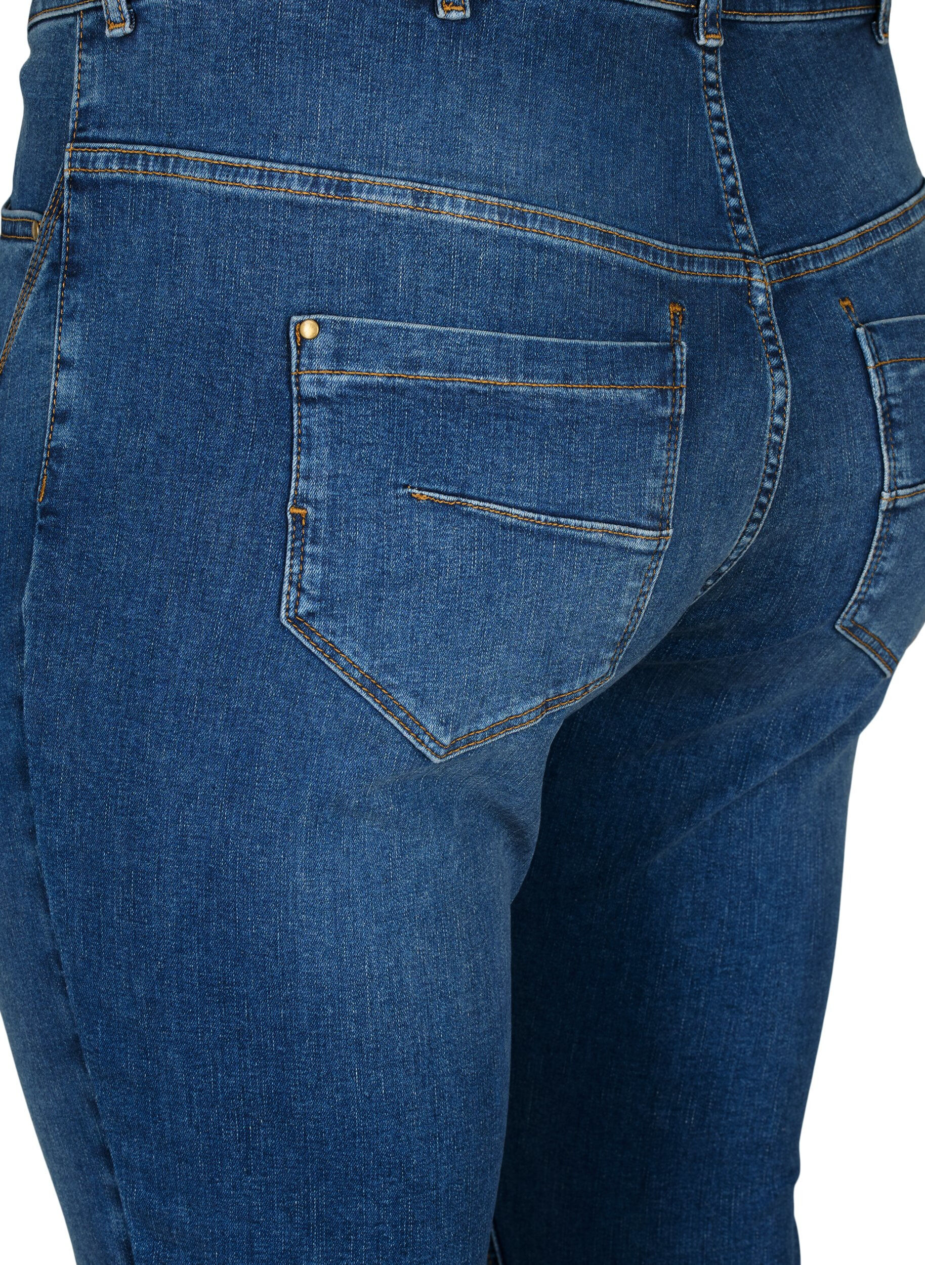 Zizzi Super schlanke Amy Jeans mit hoher Taille, Blue denim, Packshot image number 3