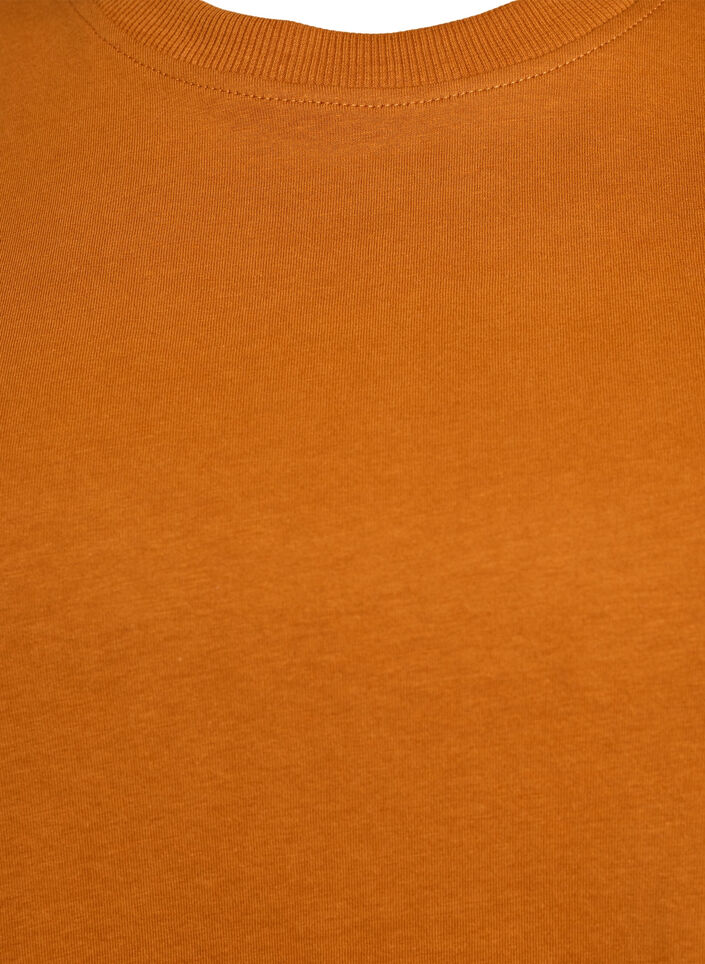Basic-T-Shirt aus Baumwolle mit Rundhalsausschnitt, Orange, Packshot image number 2