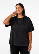 Oversize-Bluse mit Muster, Schwarz, Model image number 0