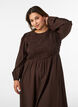 Midikleid aus Viskose mit Smock, Braun, Model image number 3