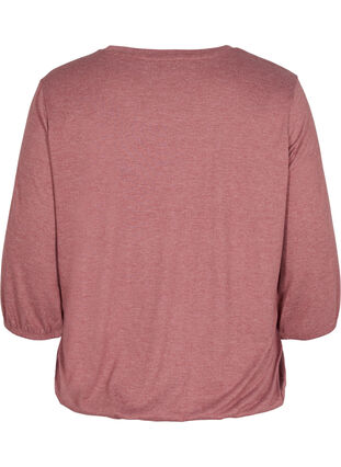 Einfarbige Bluse mit 3/4-Ärmel, Mahogany Mel, Packshot image number 1