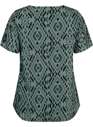 FLASH – Kurzärmelige Bluse mit Print, Balsam Graphic, Packshot image number 1