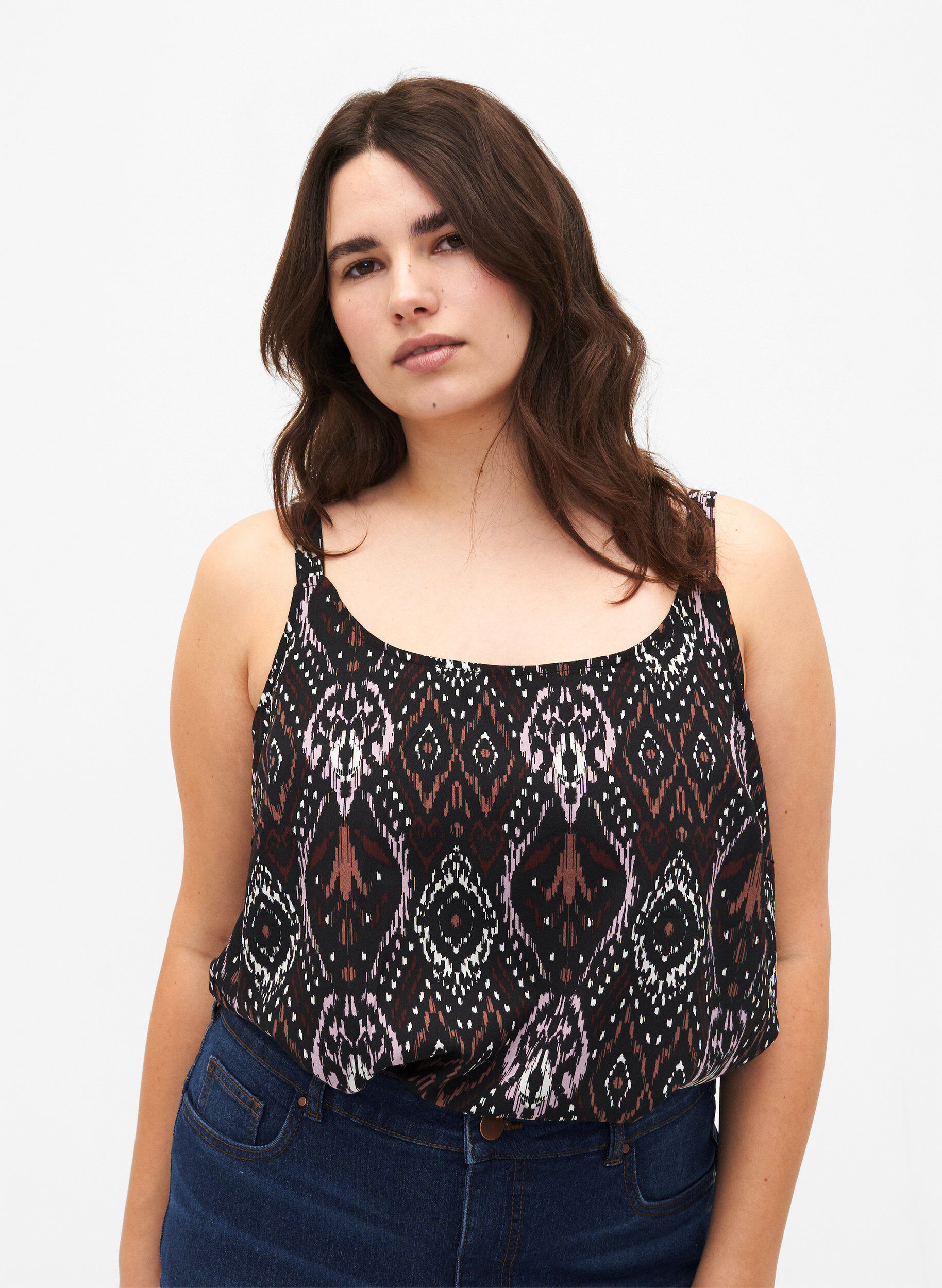 Zizzi FLASH - Top mit Print, Black Rose Ethnic, Model image number 0