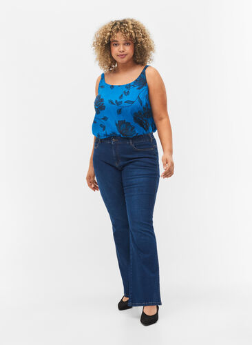 Ellen Bootcut-Jeans mit hoher Taille, Dark Blue, Model image number 0