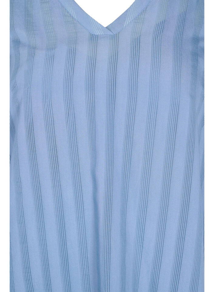 Viskosekleid mit 3/4 Ärmeln und V-Ausschnitt, Coronet Blue, Packshot image number 2