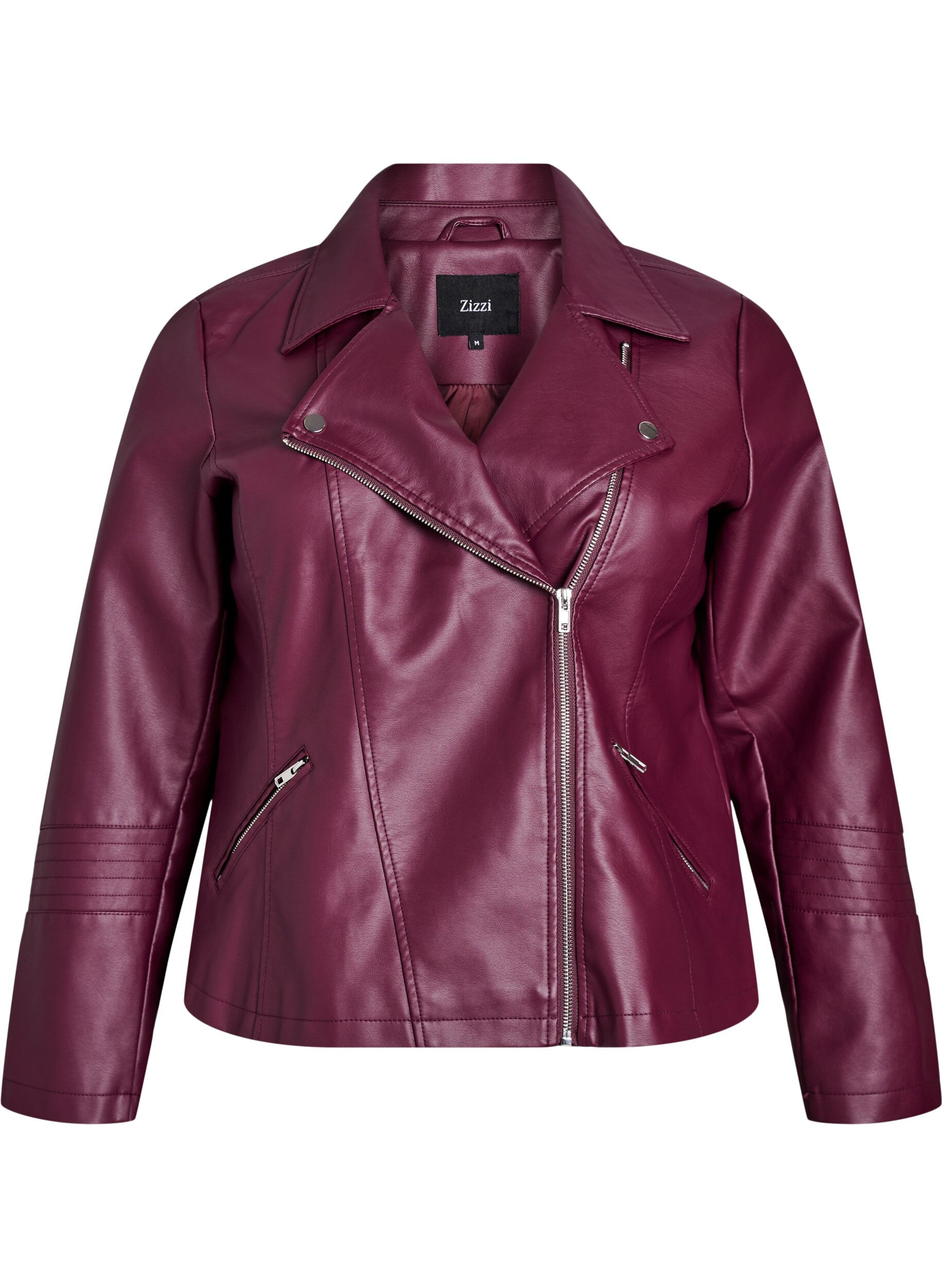 ZizziBikerjacke aus Kunstleder, Rot, Packshot image number 0