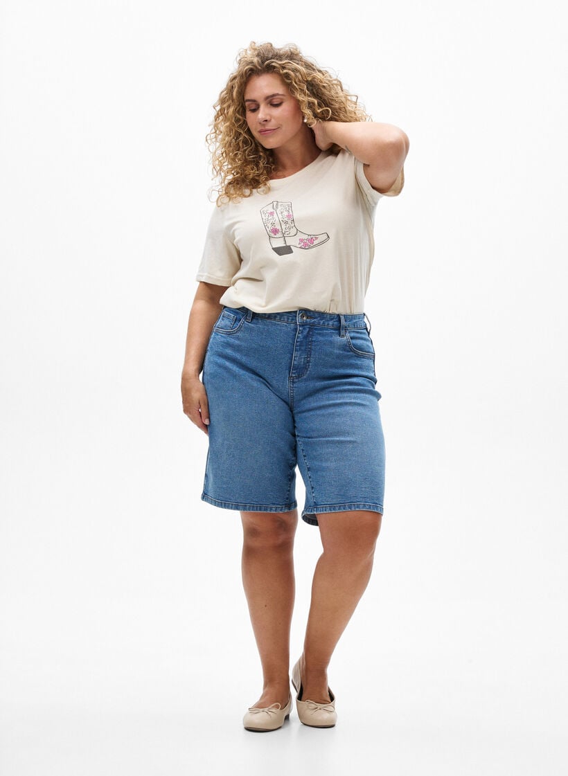 FLASH - T-Shirt mit Print., Beige, Model image number 1