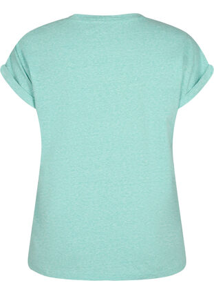 Melange T-Shirt mit kurzen Ärmeln, Turquoise Mél, Packshot image number 1