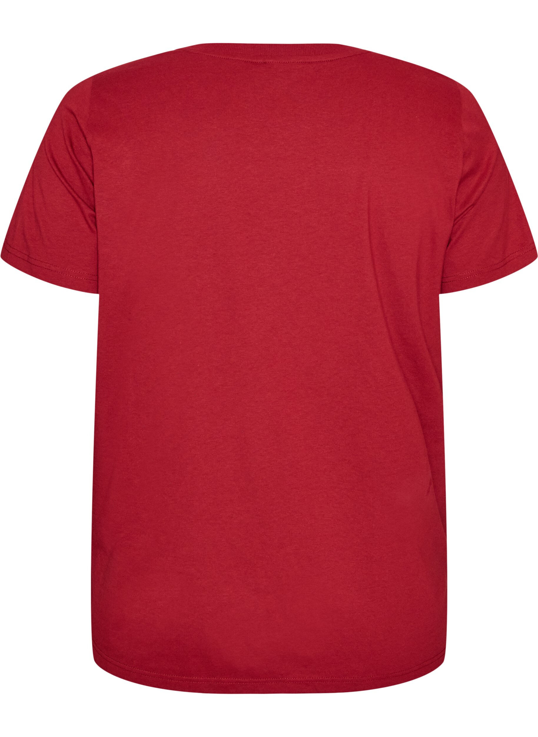 ZizziWeihnachts-T-Shirt aus Bio-Baumwolle, Rot, Packshot image number 1