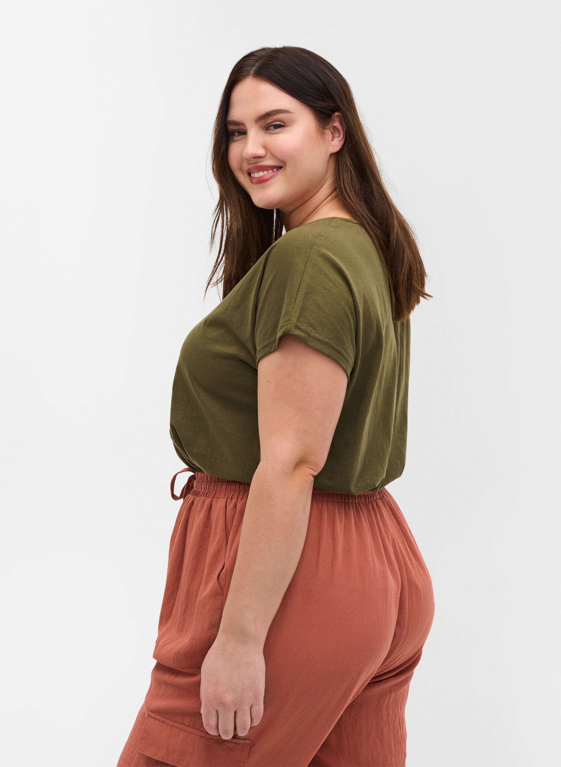 Zizzi T-Shirt, Ivy Green, Model image number 2