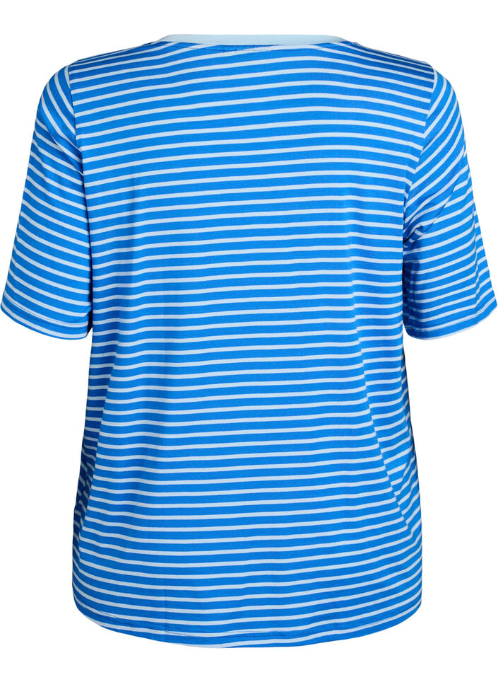 Gestreiftes T-Shirt aus TENCEL&trade; Lyocell, Blau, Packshot image number 1