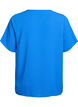 Kurzärmelige Bluse mit Rundhalsausschnitt, Blau, Packshot image number 1