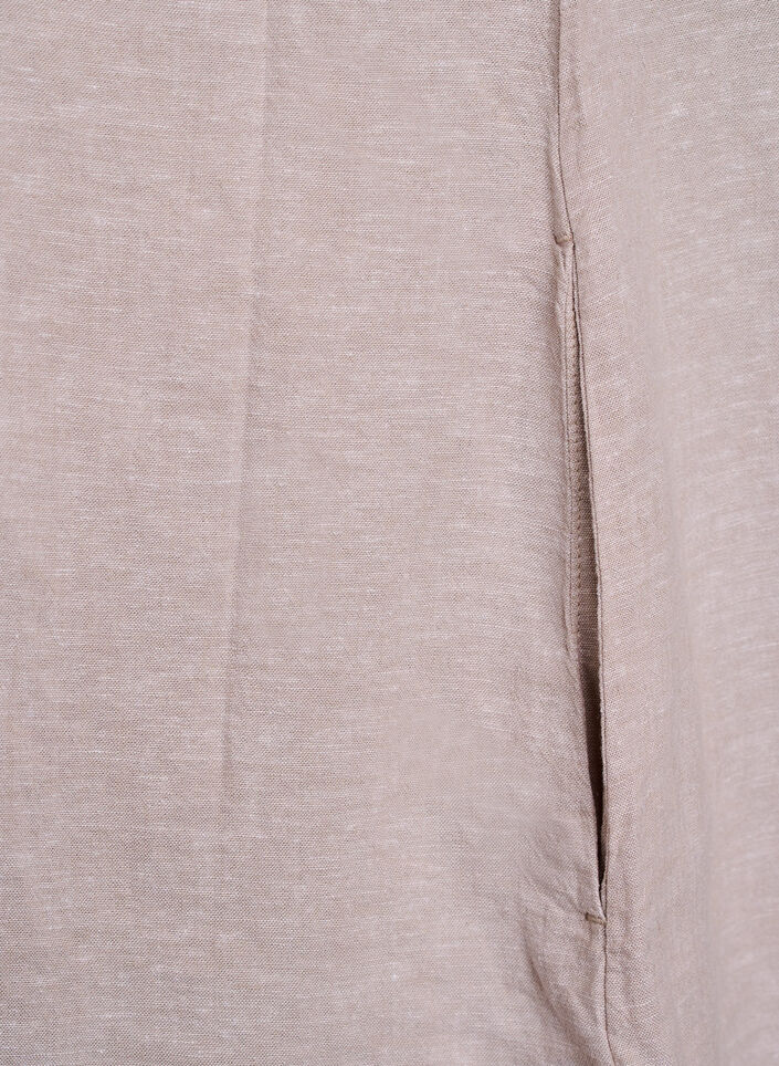 Tunika aus Leinen und Viskose mit A-Linie, Beige, Packshot image number 4