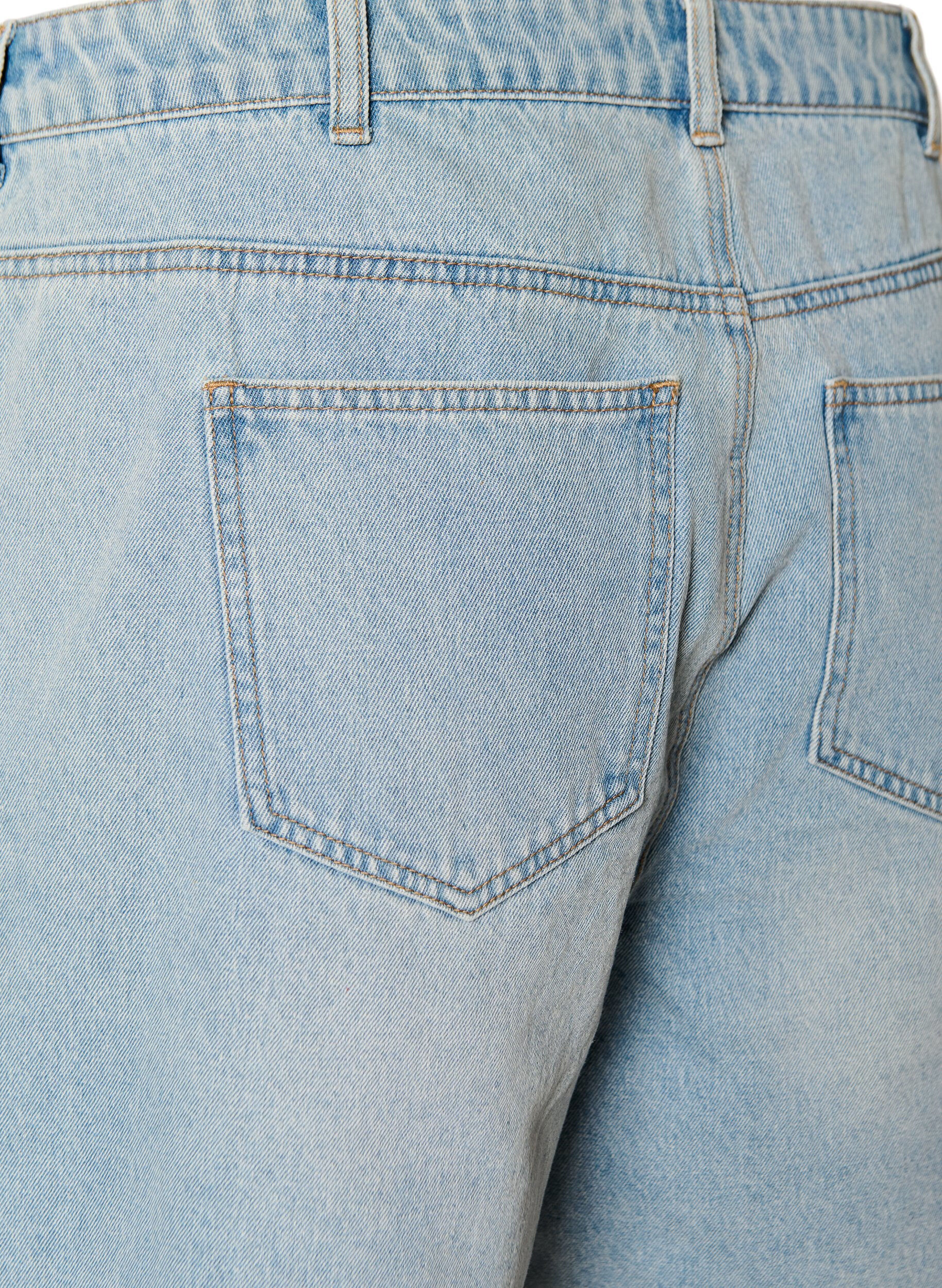 ZizziDenimskort mit Wickeloptik und hoher Taille, Blau, Packshot image number 3