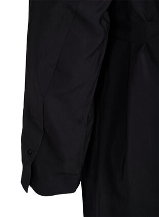 Viskosekleid mit Knöpfen und Gürtel, Black, Packshot image number 3