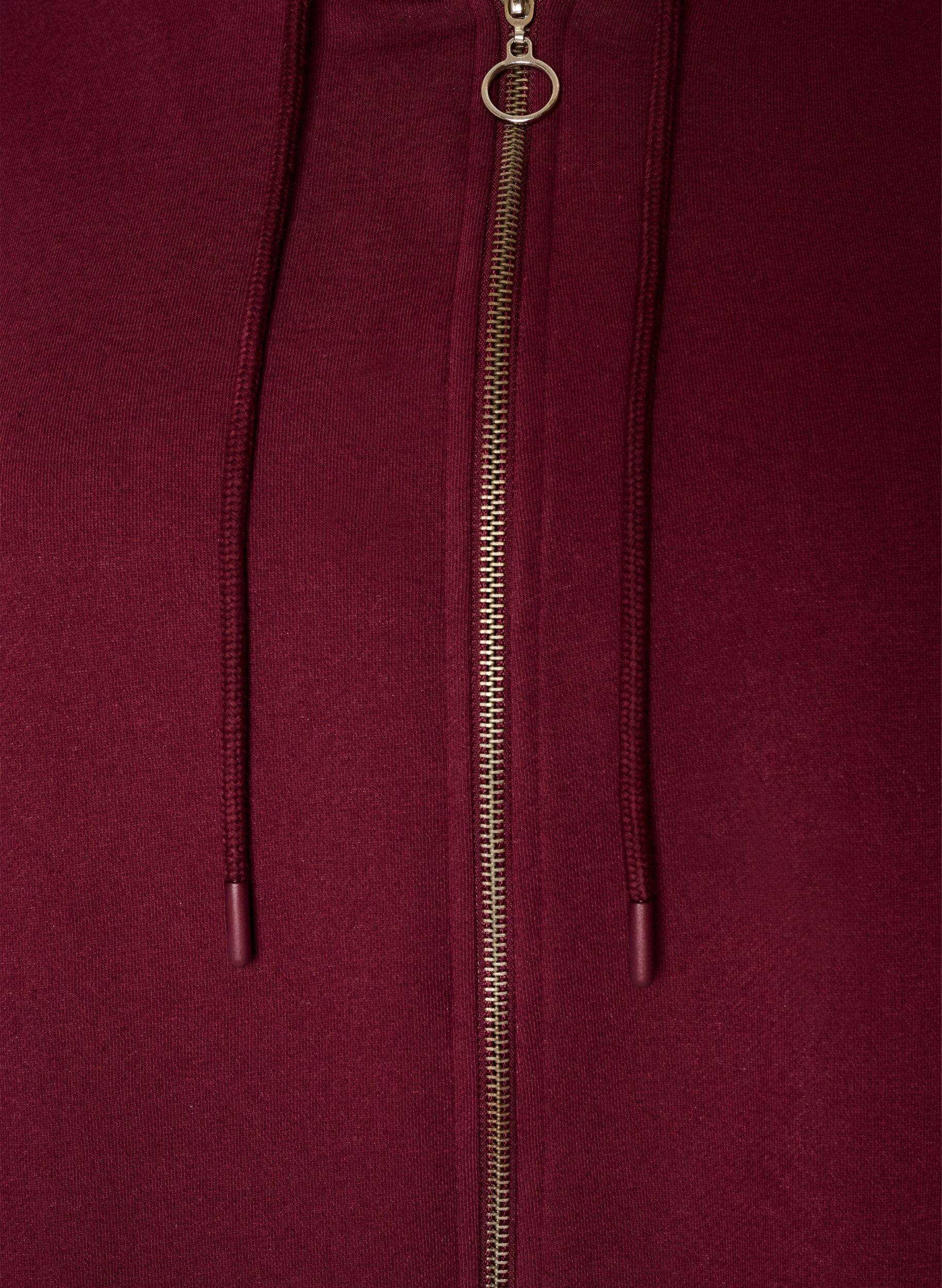 ZizziLanger Cardigan mit Kapuze und Rei&szlig;verschluss, Rot, Packshot image number 2