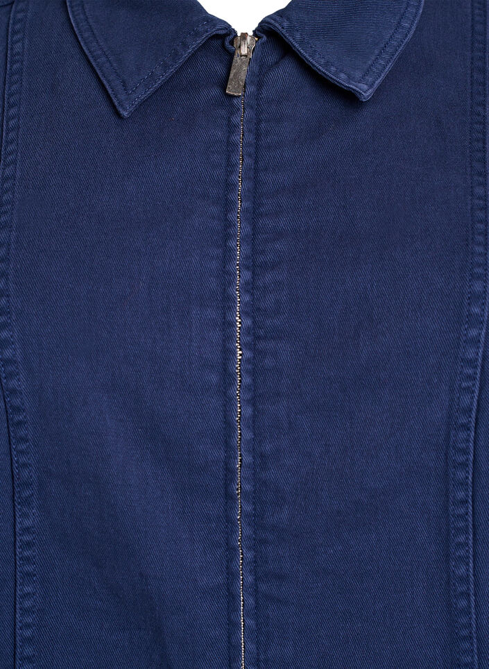 Kurzes Kleid aus Twill mit Reißverschluss, Blau, Packshot image number 2