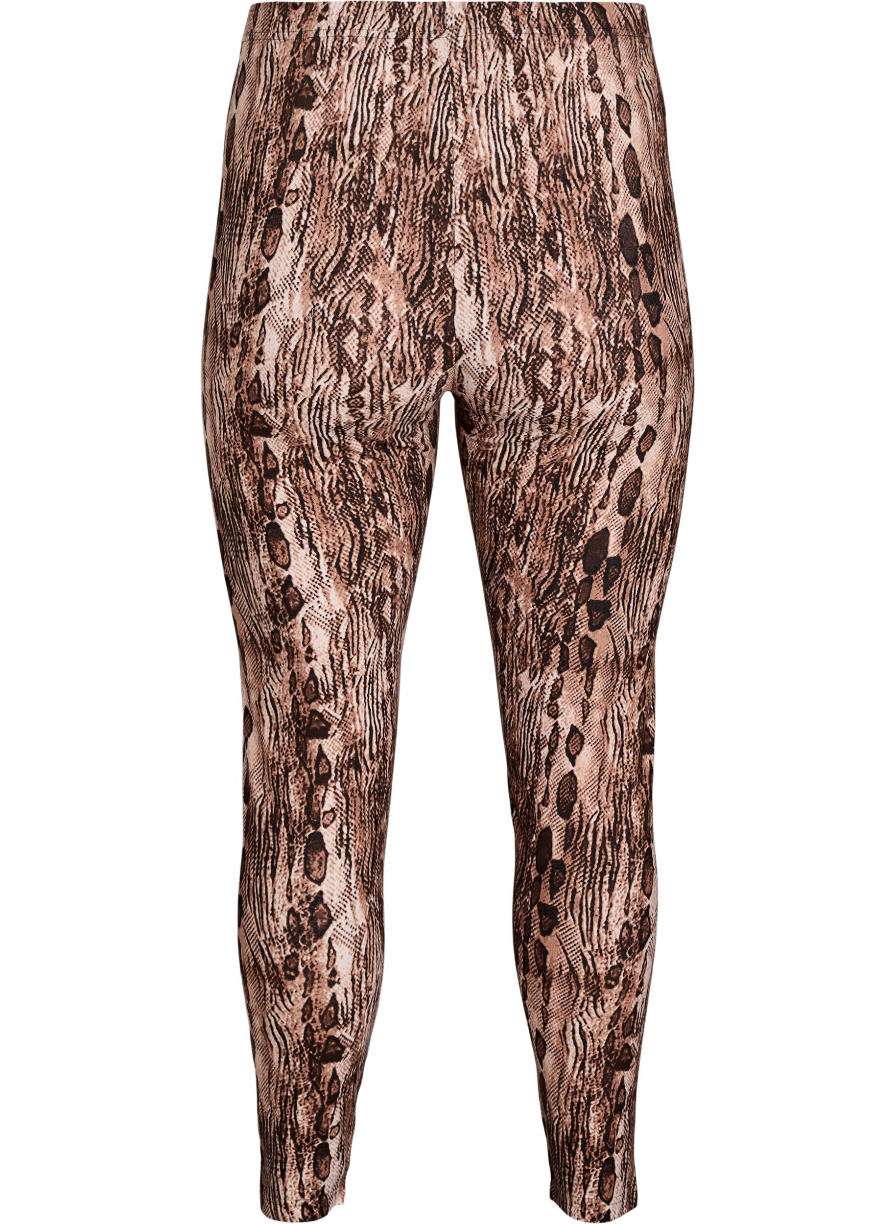 Zizzi Viskose Leggings mit Druck, Braun, Packshot image number 1